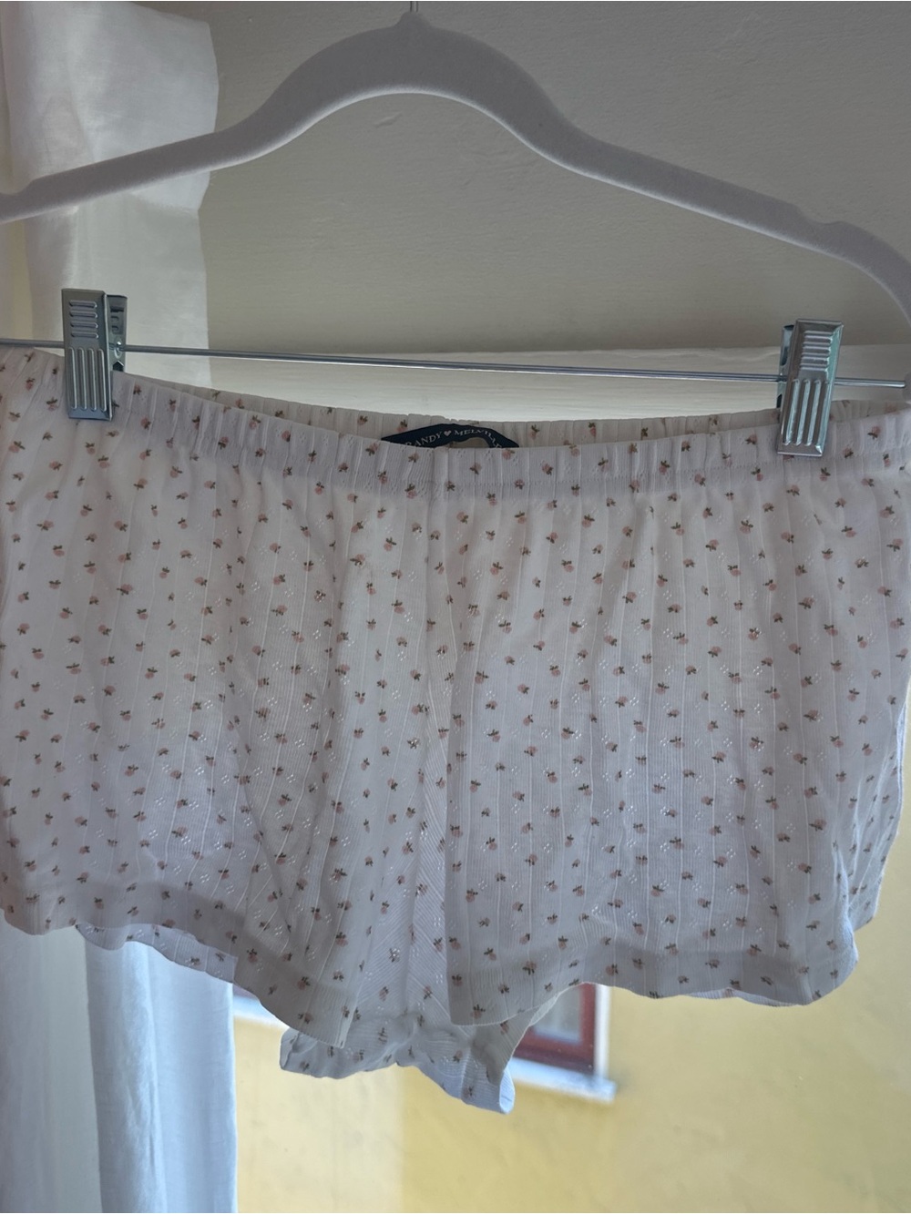 Brandy Melville White Floral Cotton Lounge Shorts